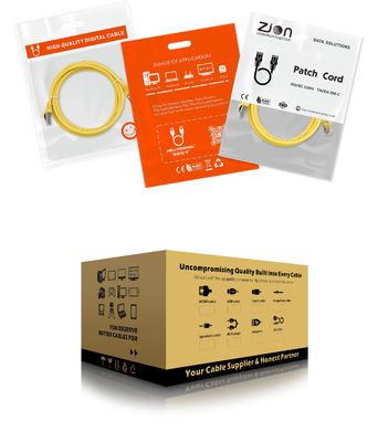 Cat 6A Patch Cord with 500MHz Max Frequency Stranded Bare Copper Conductor and LSZH/PVC Out Jacket for LAN Network