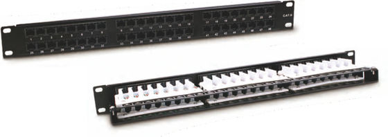 48 Ports 1U Rackmount Patch Panel for Data Center with Cat5e/Cat6 Compatibility