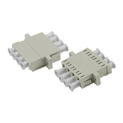 LC MM QUAD Asymmetric Welding Fiber Optic Adapter with Flange - ≤ 0.2dB Alternating Loss, Ceramic or Metal Sleeve, Wide Operating Temperature (-40 to +85℃)