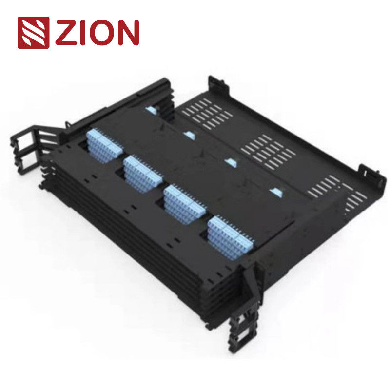 2U UHD 288F Fiber Count MPO Patch Panel with 19" Rack Mountable Cold Rolled Steel Enclosure